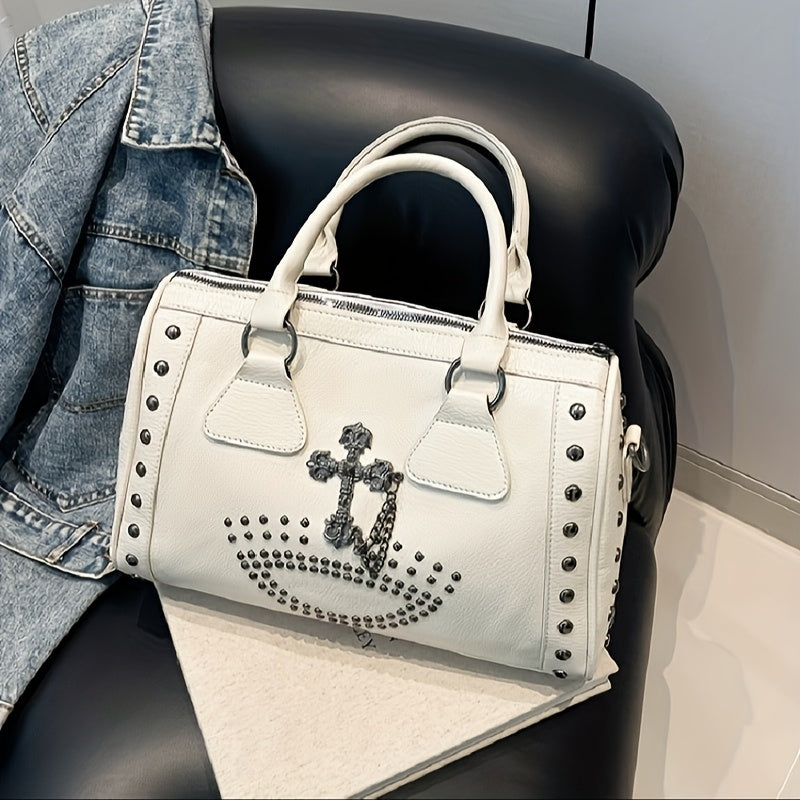 Large-Capacity Punk-Style One-Shoulder Crossbody Bag Suitable