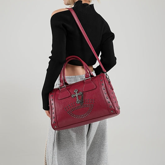 Large-Capacity Punk-Style One-Shoulder Crossbody Bag Suitable