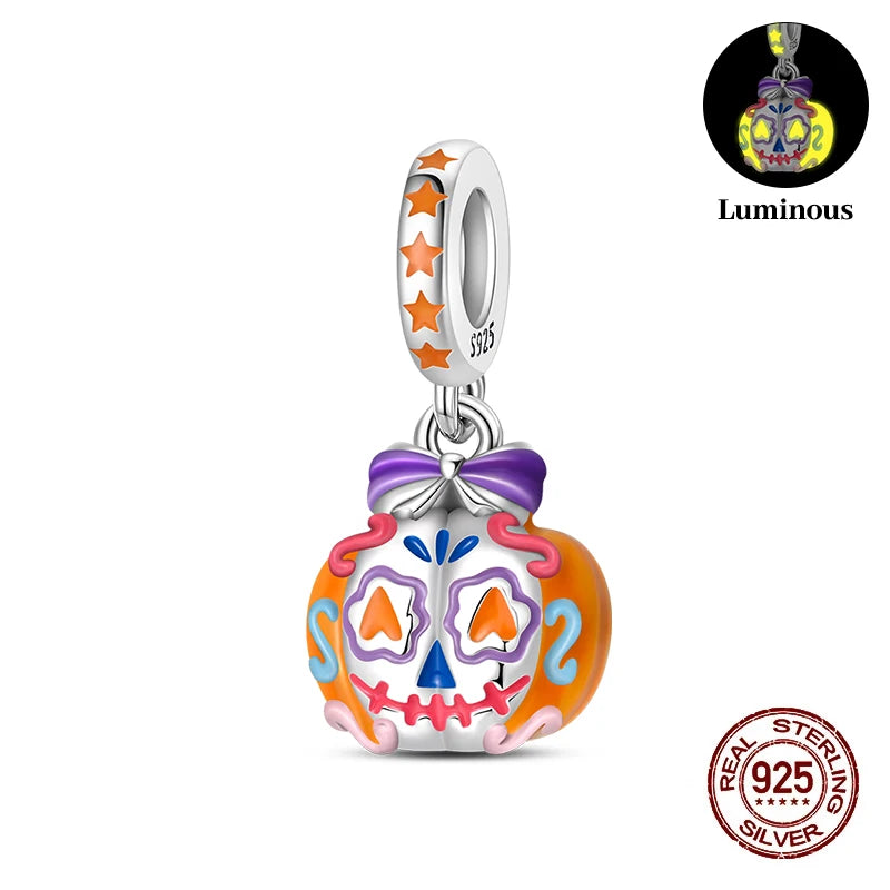 Halloween Luminous Charms Bead 925 Sterling Silver