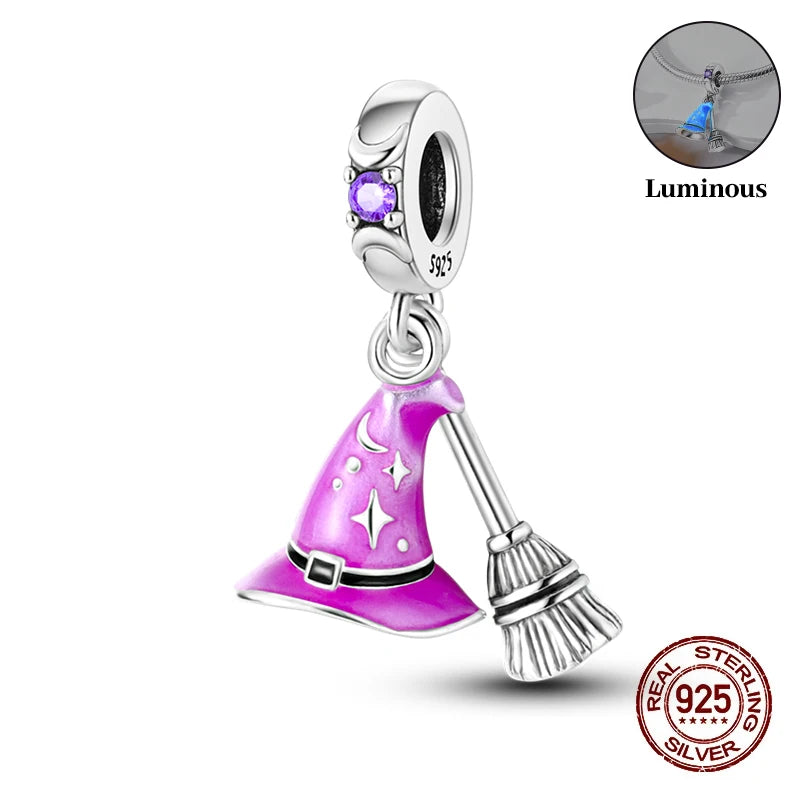 Halloween Luminous Charms Bead 925 Sterling Silver