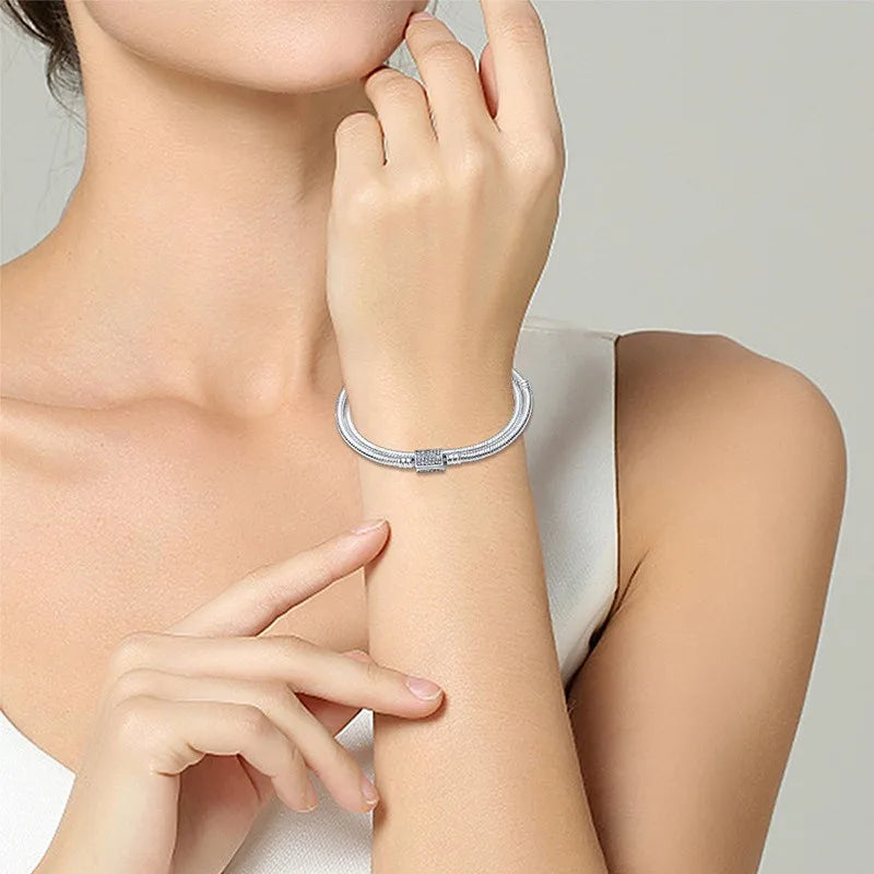 925 Sterling Silver twofold Bracelets 17-20CM
