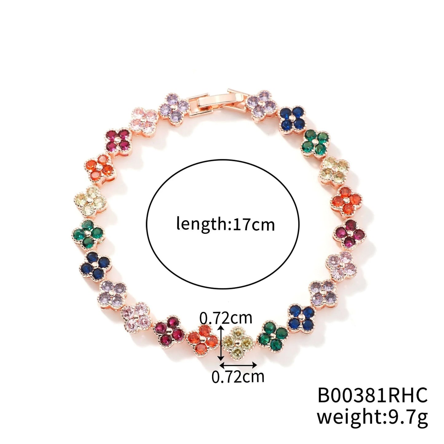 Crystal Flower Lucky Stainless Steel Bracelet