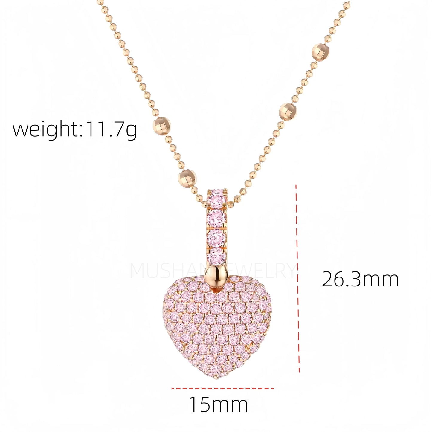 18k Gold Plating Heart Pendant