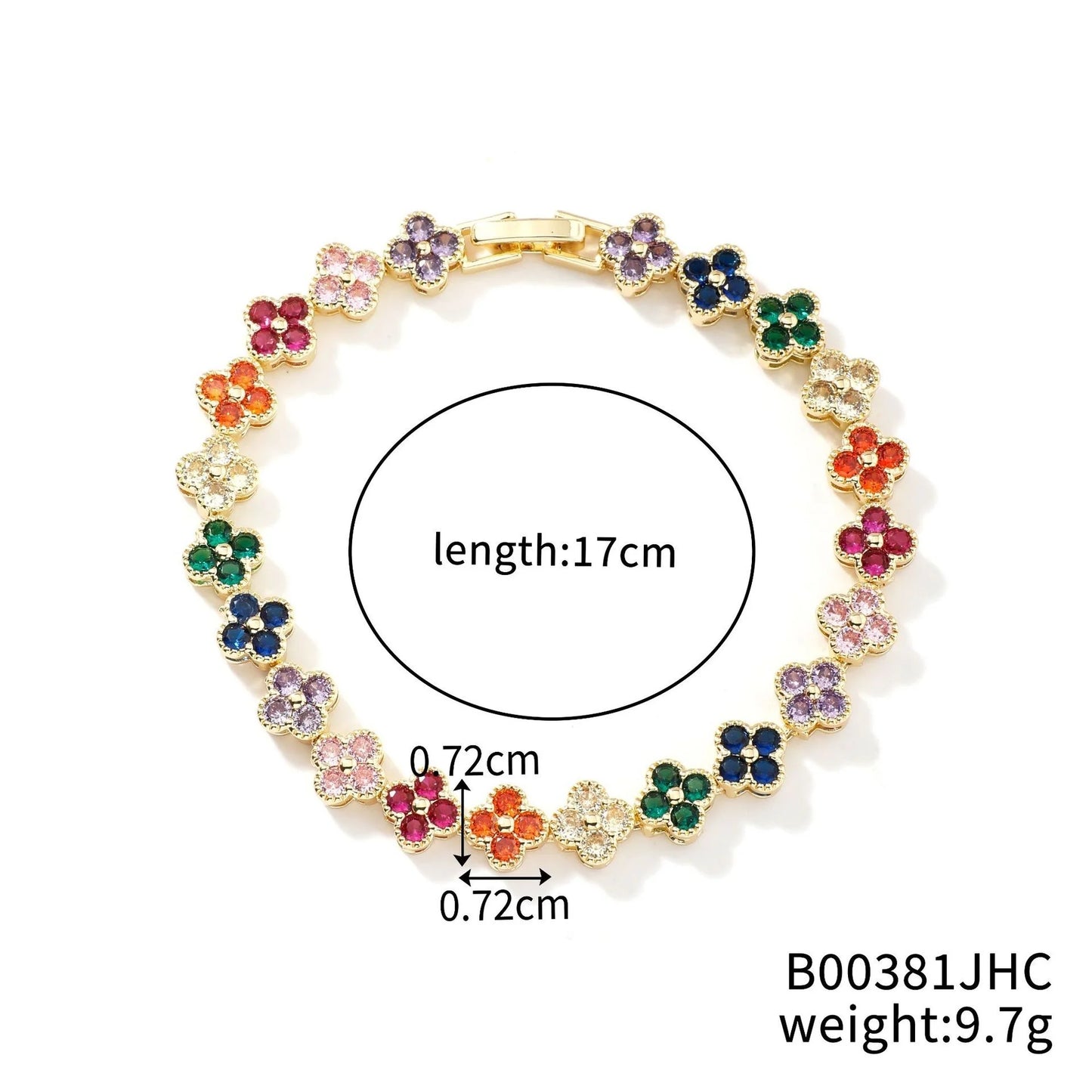 Crystal Flower Lucky Stainless Steel Bracelet