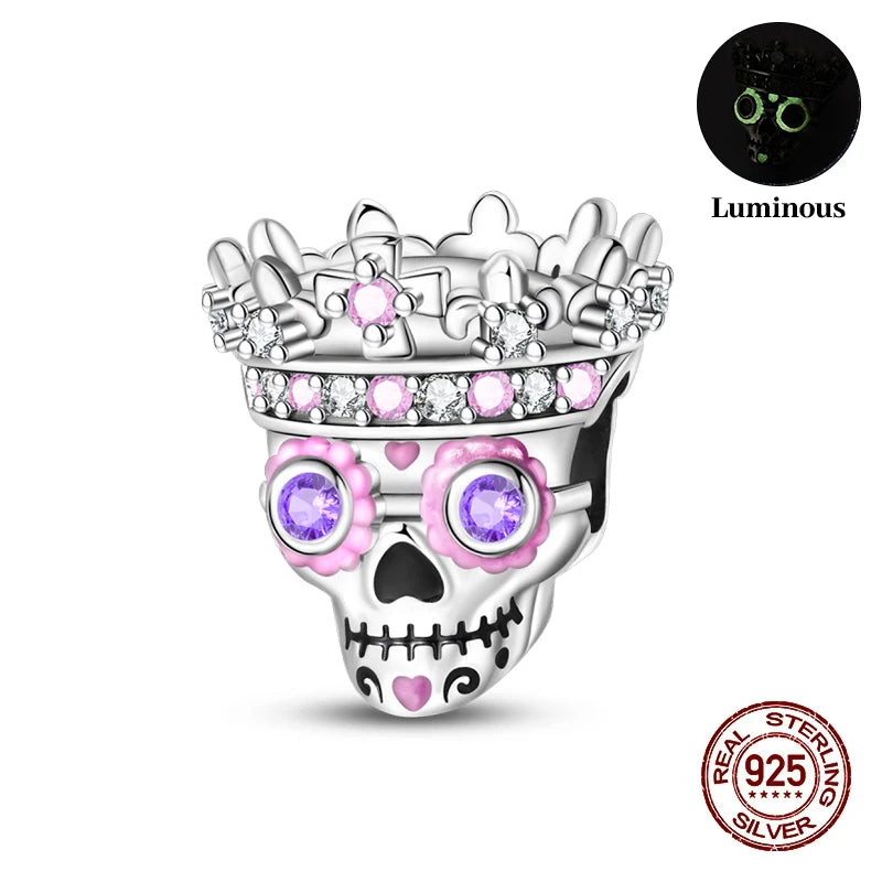 Halloween Luminous Charms Bead 925 Sterling Silver