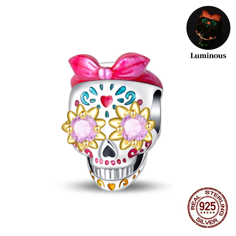 Halloween Luminous Charms Bead 925 Sterling Silver
