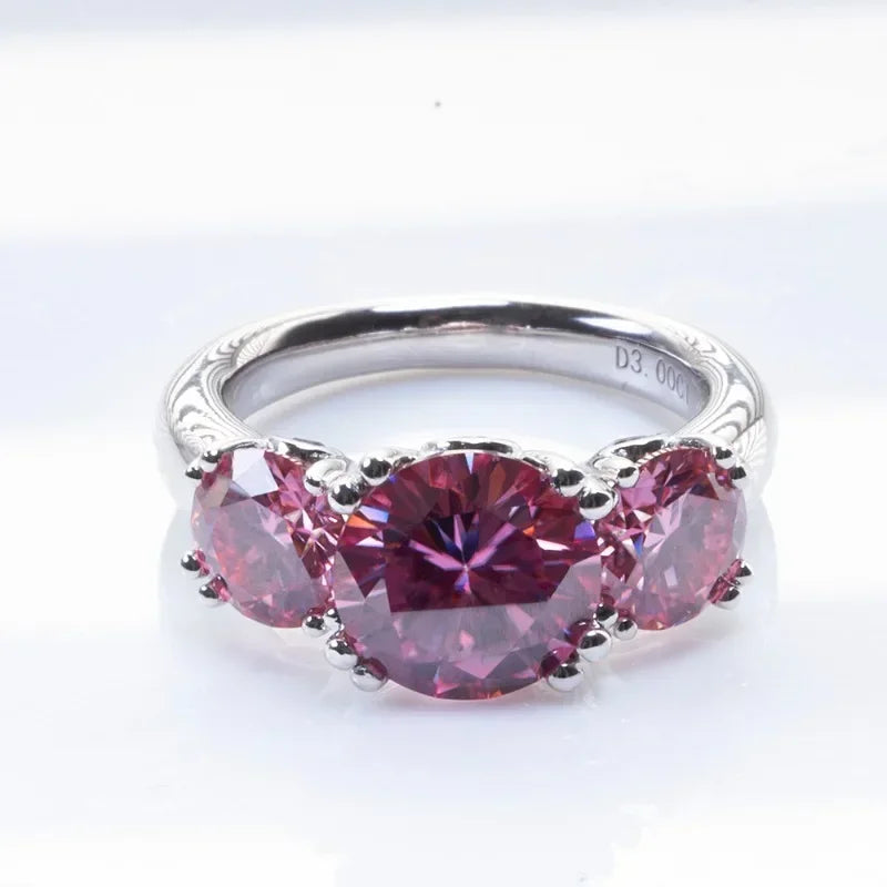 2CT Moissanite Ring VVS1 Lab Diamond Solitaire Ring