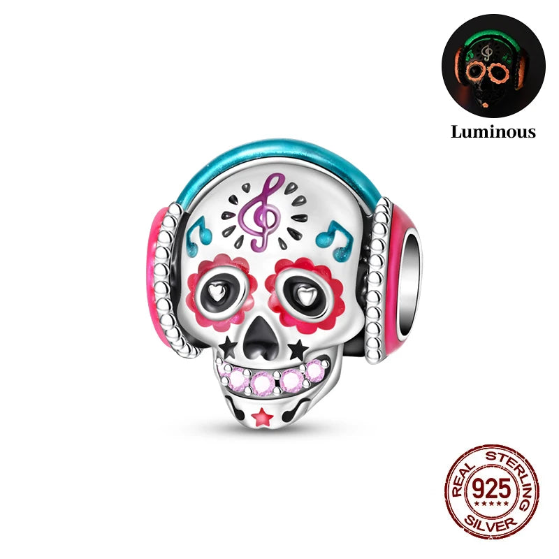 Halloween Luminous Charms Bead 925 Sterling Silver