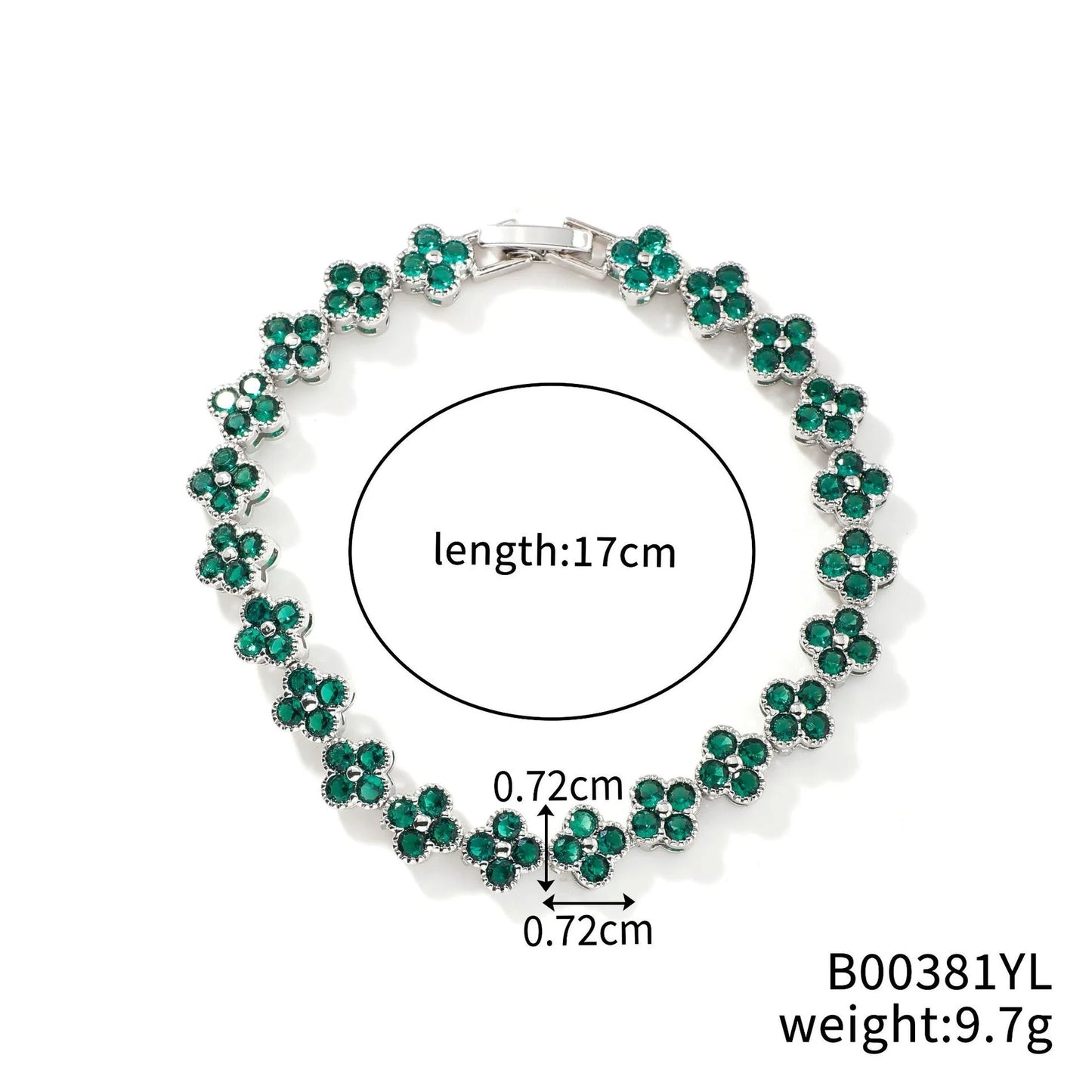 Crystal Flower Lucky Stainless Steel Bracelet