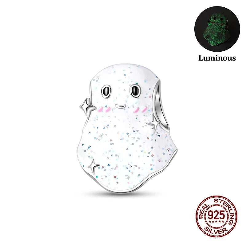 Halloween Luminous Charms Bead 925 Sterling Silver