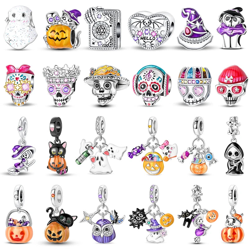 Halloween Luminous Charms Bead 925 Sterling Silver