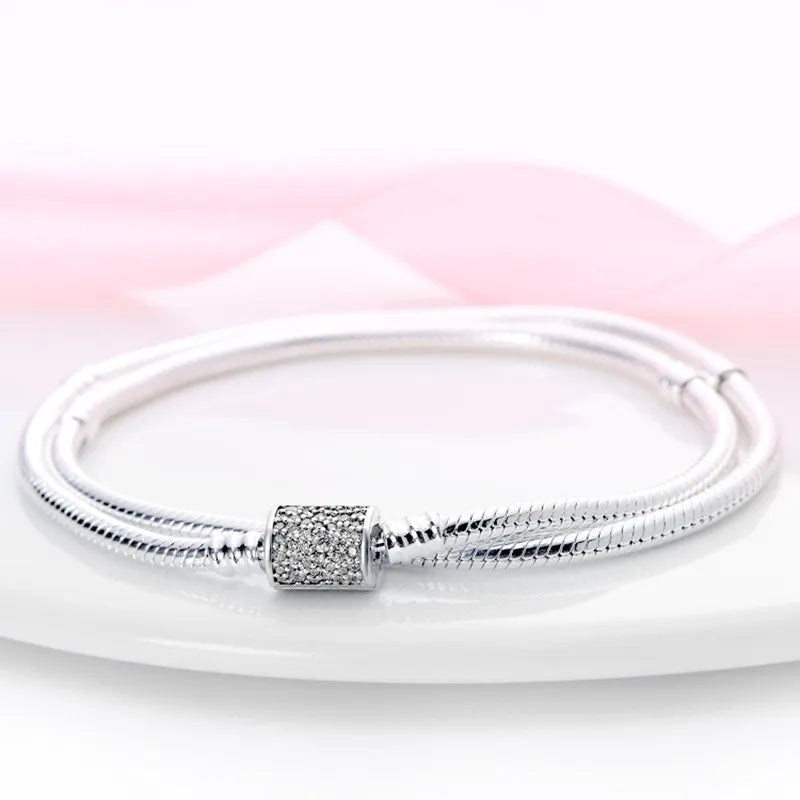 925 Sterling Silver twofold Bracelets 17-20CM
