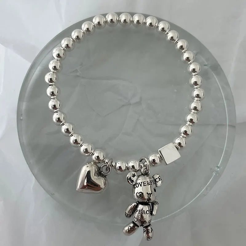925 Sterling Silver Teddy Bear Bracelets