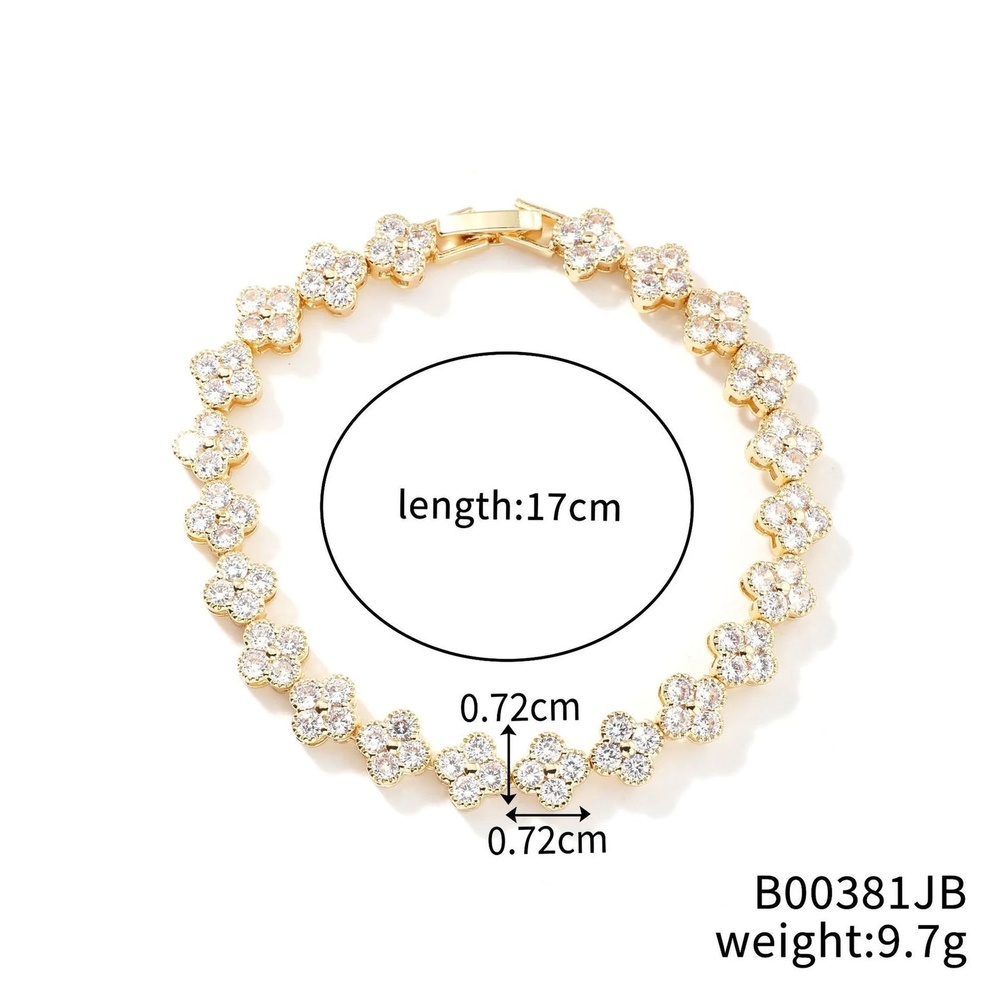 Crystal Flower Lucky Stainless Steel Bracelet