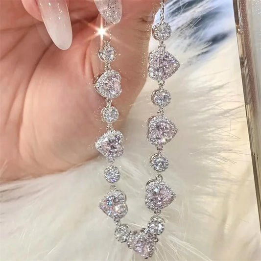 Pink Stone Heart Bracelet