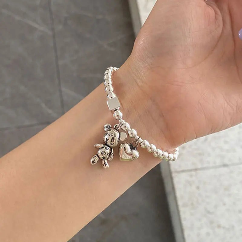 925 Sterling Silver Teddy Bear Bracelets