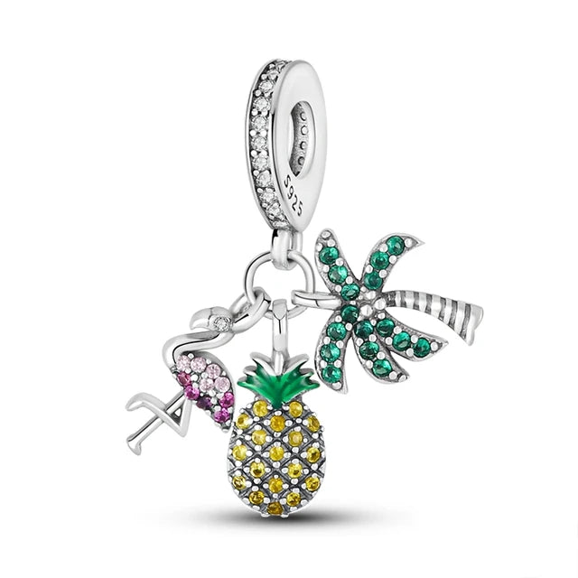 Fruit Charm Beads 925 Sterling Silver