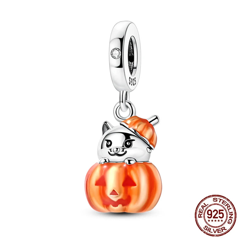 Halloween Luminous Charms Bead 925 Sterling Silver