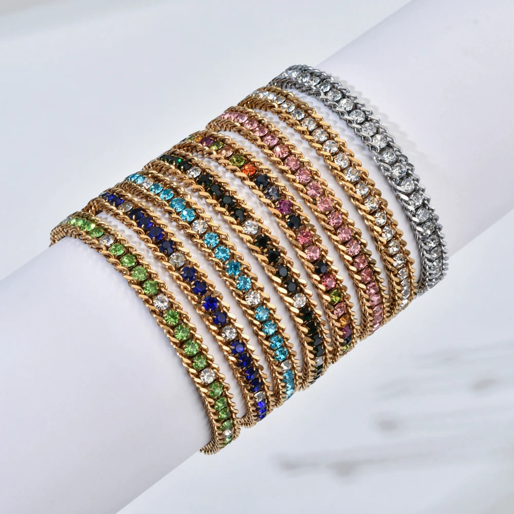 Gold Color Crystal Cubic Zirconia Bracelet