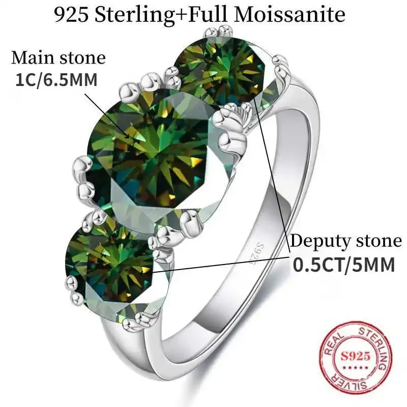 2CT Moissanite Ring VVS1 Lab Diamond Solitaire Ring