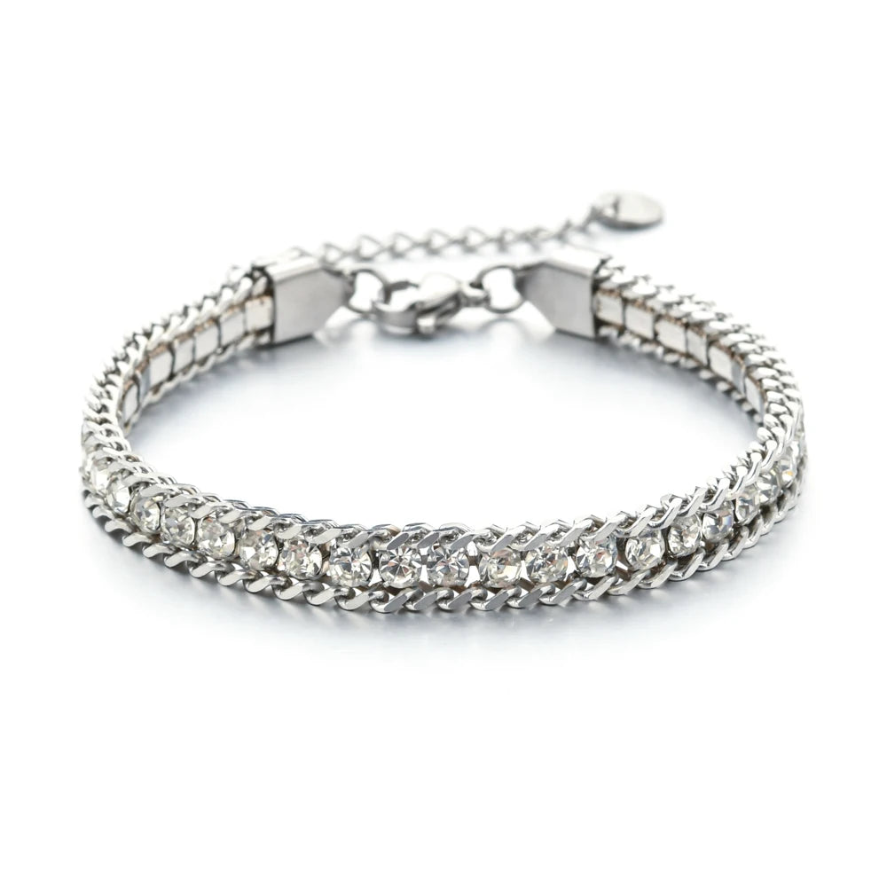 Gold Color Crystal Cubic Zirconia Bracelet