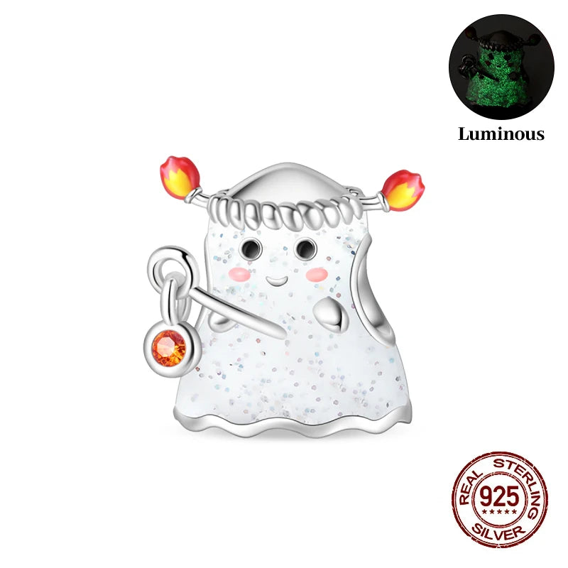 Halloween Luminous Charms Bead 925 Sterling Silver