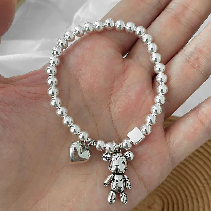 925 Sterling Silver Teddy Bear Bracelets