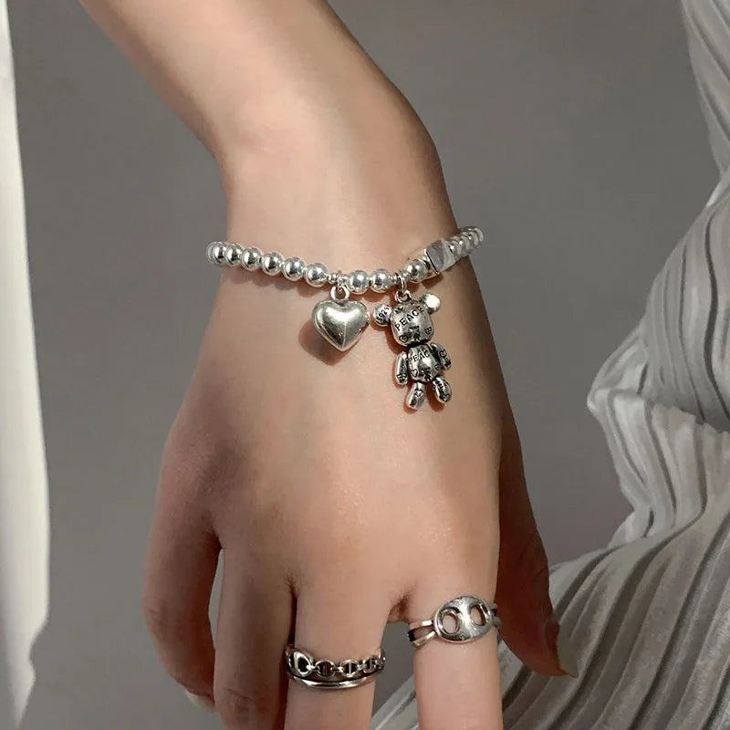 925 Sterling Silver Teddy Bear Bracelets