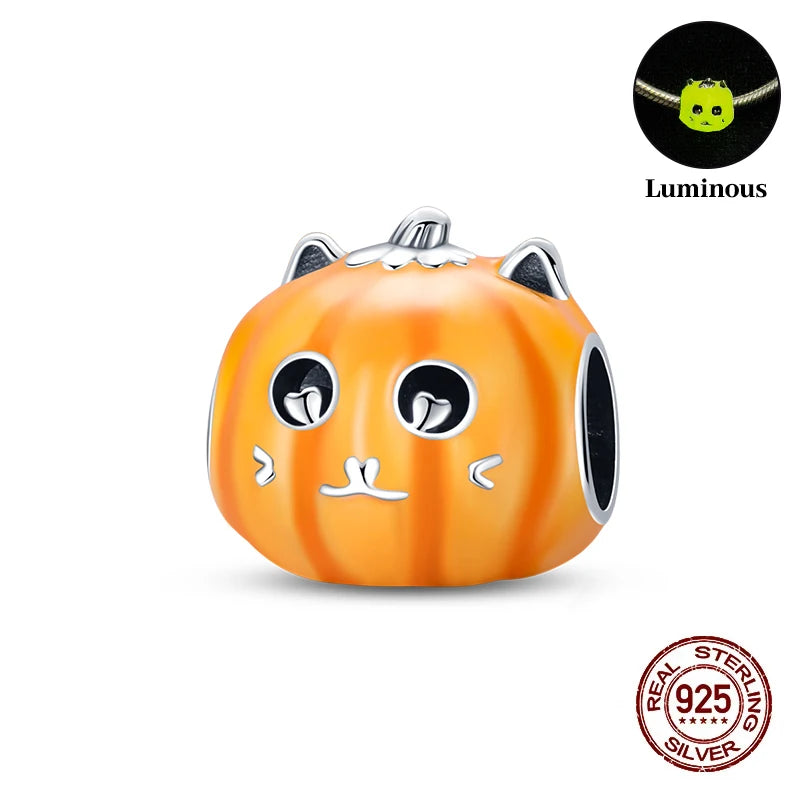 Halloween Luminous Charms Bead 925 Sterling Silver