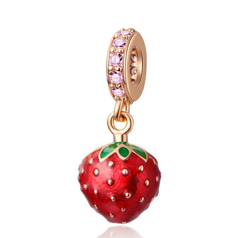 Fruit Charm Beads 925 Sterling Silver