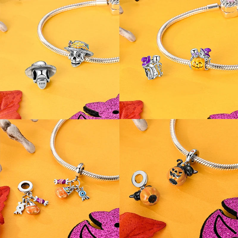 Halloween Luminous Charms Bead 925 Sterling Silver