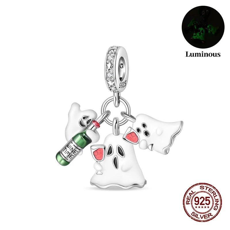 Halloween Luminous Charms Bead 925 Sterling Silver