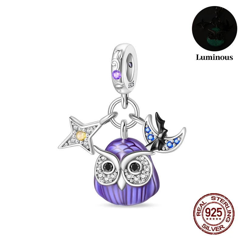 Halloween Luminous Charms Bead 925 Sterling Silver