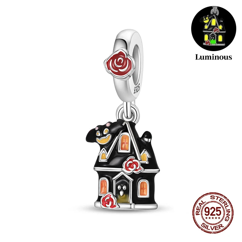 Halloween Luminous Charms Bead 925 Sterling Silver