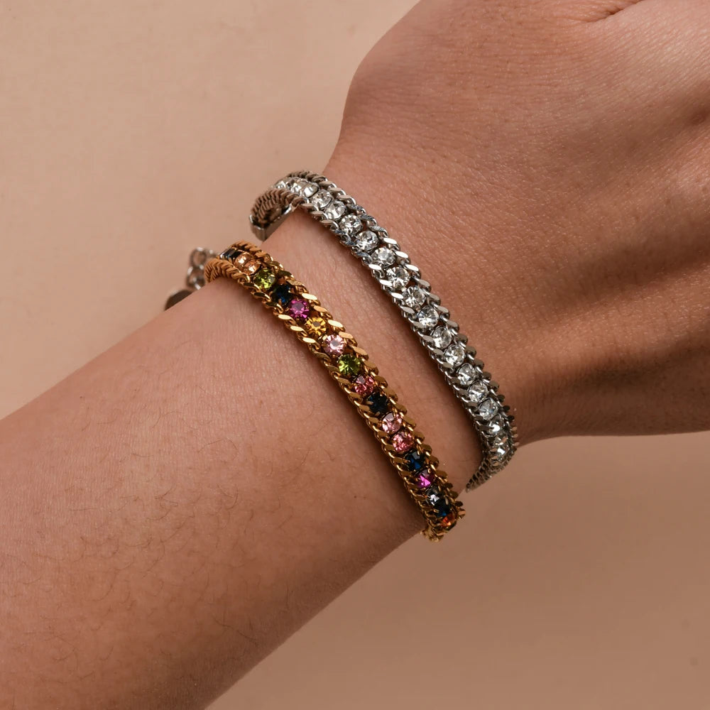 Gold Color Crystal Cubic Zirconia Bracelet
