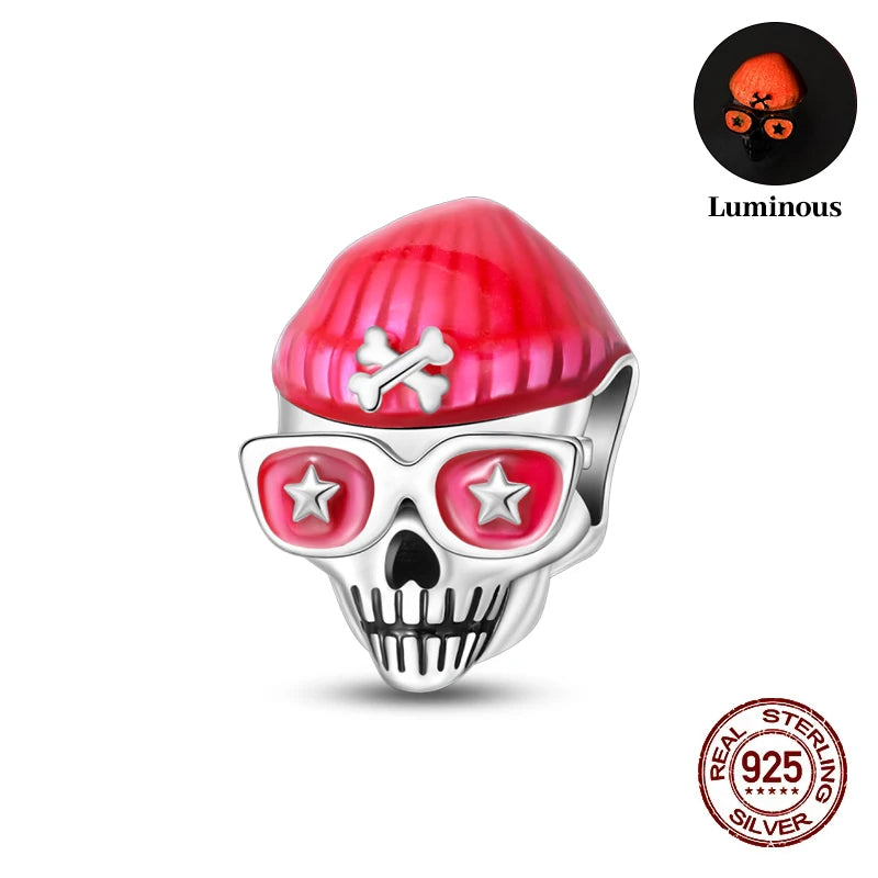 Halloween Luminous Charms Bead 925 Sterling Silver