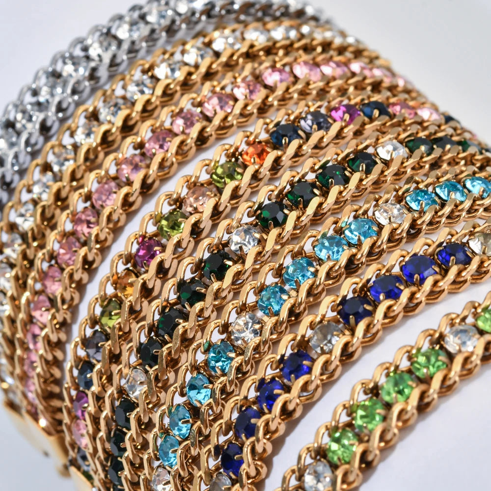 Gold Color Crystal Cubic Zirconia Bracelet