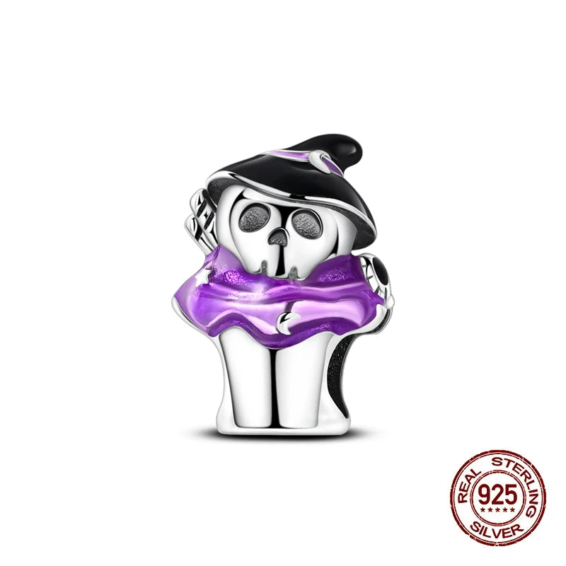 Halloween Luminous Charms Bead 925 Sterling Silver