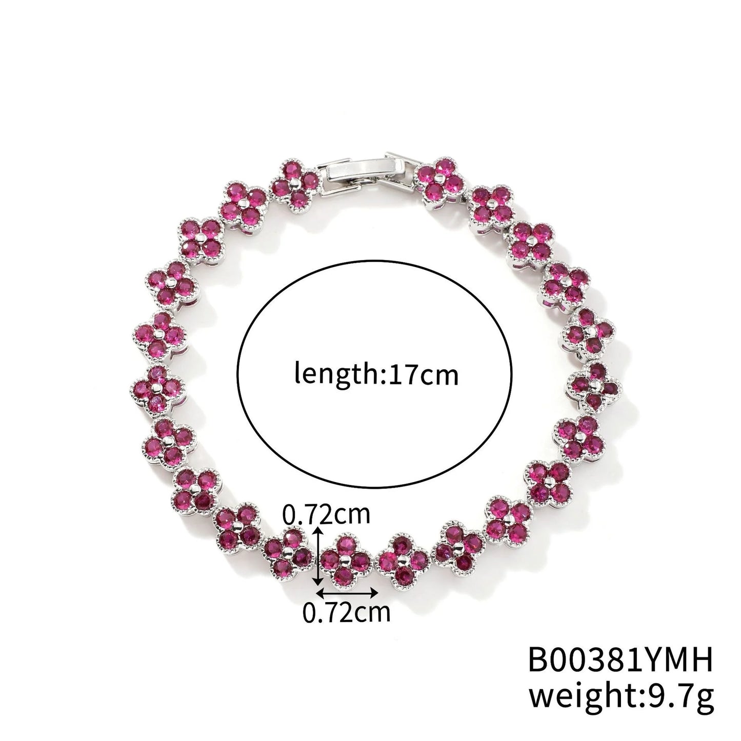 Crystal Flower Lucky Stainless Steel Bracelet