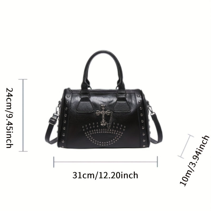 Large-Capacity Punk-Style One-Shoulder Crossbody Bag Suitable