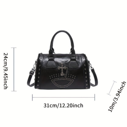 Large-Capacity Punk-Style One-Shoulder Crossbody Bag Suitable