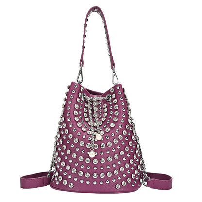 Bucket Bag with Rivet Punk Style