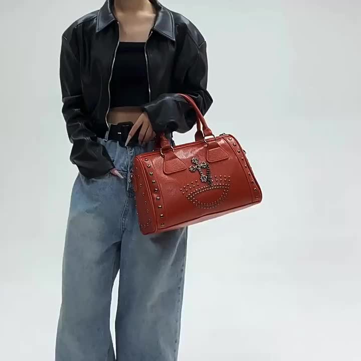 Large-Capacity Punk-Style One-Shoulder Crossbody Bag Suitable