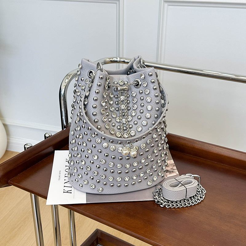 Bucket Bag with Rivet Punk Style