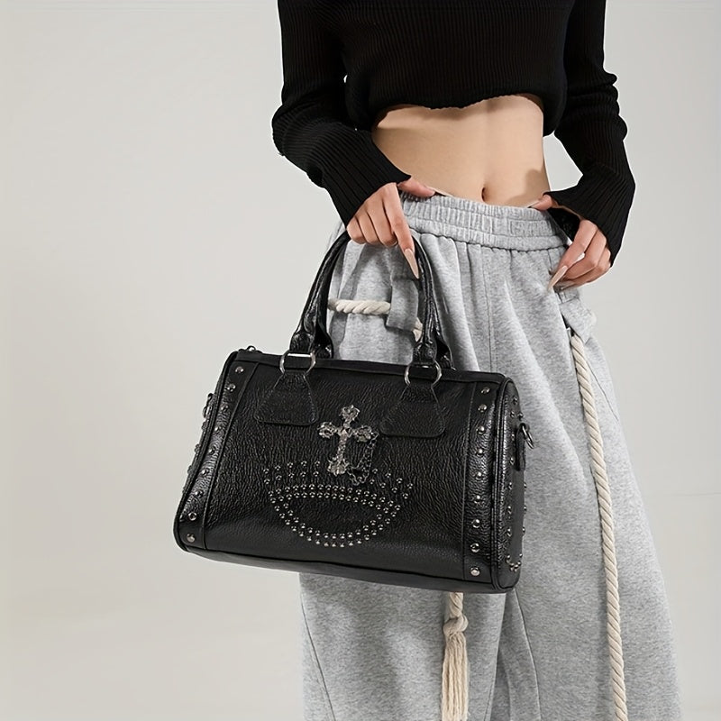 Large-Capacity Punk-Style One-Shoulder Crossbody Bag Suitable