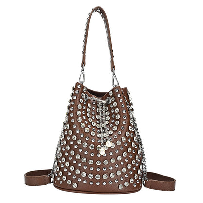 Bucket Bag with Rivet Punk Style