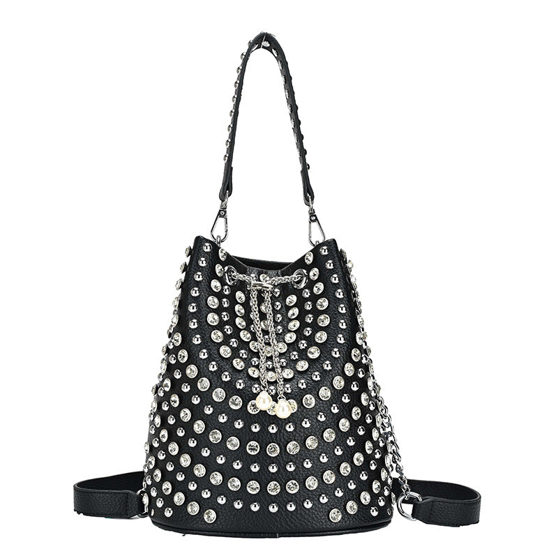 Bucket Bag with Rivet Punk Style