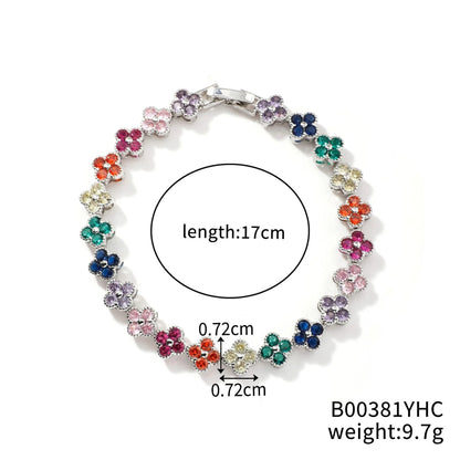 Crystal Flower Lucky Stainless Steel Bracelet