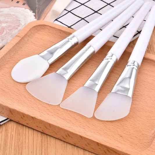 4Pcs/set White Makeup Silicone Facial Mask Brush Professional Mud Cream Brushes