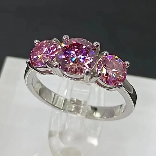 2CT Moissanite Ring VVS1 Lab Diamond Solitaire Ring